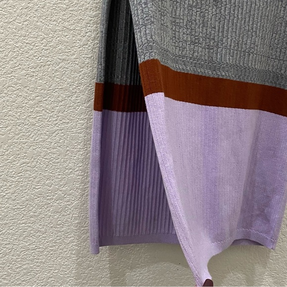 Free People OB962007 Color Block Knit MIDI Skirt with Side Slit Size M - Picture 5 of 9